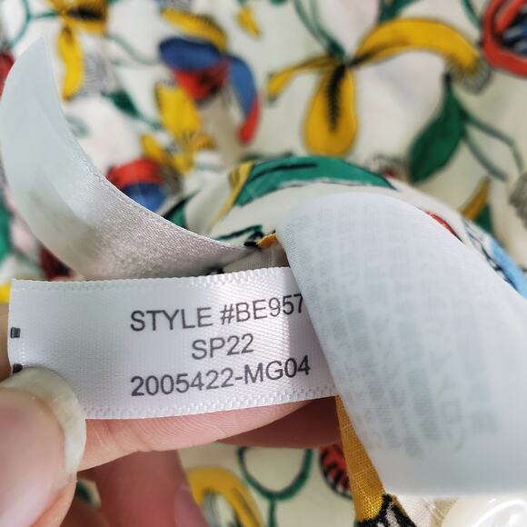 J.Crew Tropical Floral Print Camp Collar Short Sleeve Button Up Shirt Size XL - Picture 6 of 6